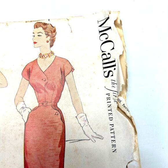 McCalls Vintage 1950's Pattern #9782 Women's Dress Size 12 - Picture 3 of 6